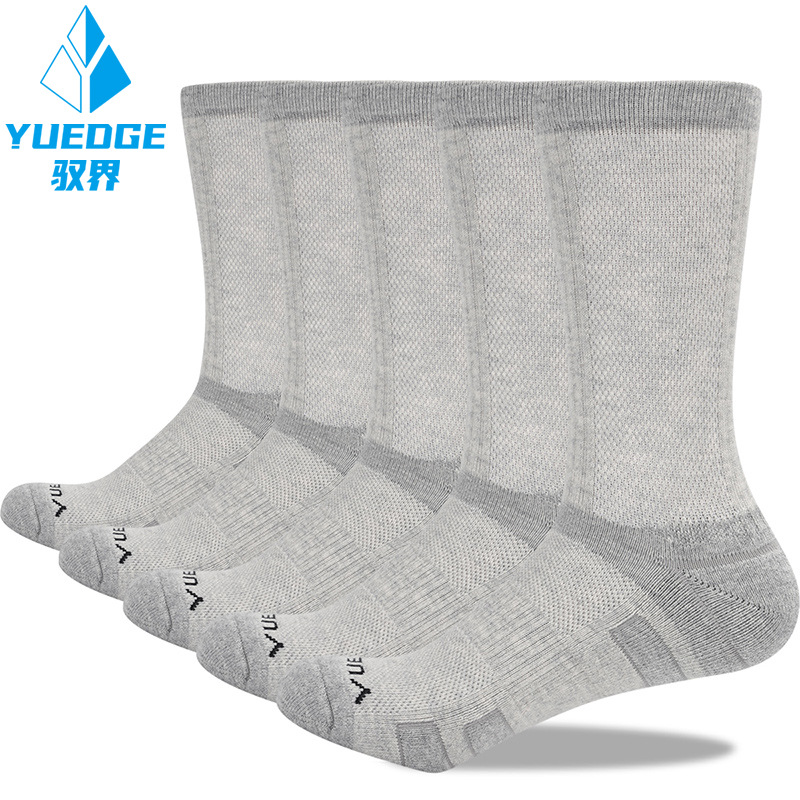 YUEDGE 10 Pairs Outdoor Sports Socks Men Thick Towel Bottom Basketball Hiking Jogging Socks
